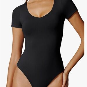 Black Short Sleeve Bodysuit
